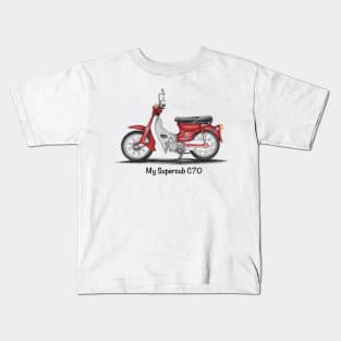 Drawing of Retro Motorcycle Honda Cub C70 Kids T-Shirt